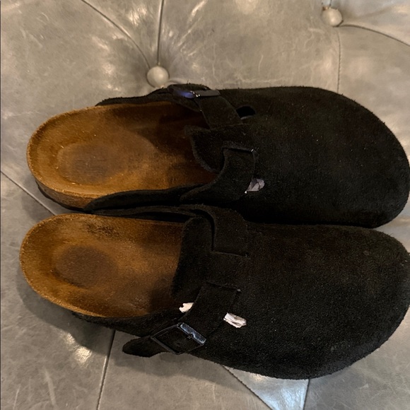 Women’s Birkenstock Boston Shoes - Size 40/US 10 - Black Suede - Picture 2 of 8